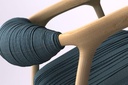 Ossy chair - Natural Wood with blue fabric
